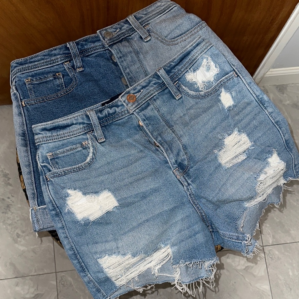2 Pair of Hollister Light Blue Distressed Jean Shorts